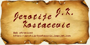 Jerotije Kostačević vizit kartica